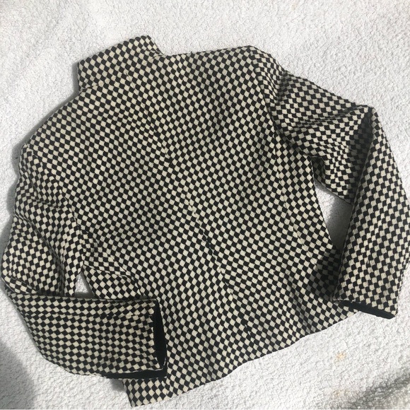 Akris blazer houndstooth check cream & black jacket women’s size 8 hourglass - Picture 8 of 15